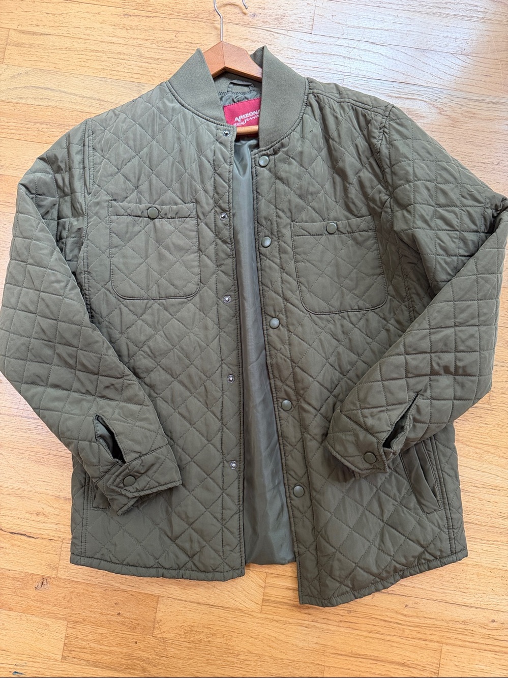 Arizona Jean Company Quilted Olive Bomber Jacket